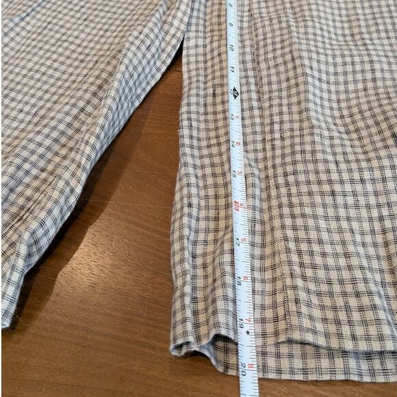 Leon & Harper Gray Checked 100% Linen High Rise Wide Leg Pants, size EU38/US6/M - Picture 6 of 9